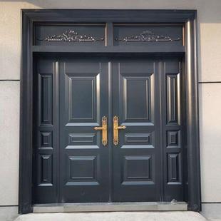 Rural Double-Door Villa Entrance Zinc Alloy Self-Built House Entrance Door, Grade a Anti-Theft Door, Imitation Copper Door