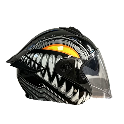 Motosiklet kaskı (dəbilqə) — dual-lens safety helmet, suitable for
