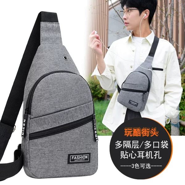 2023 new cross-border Men's Oxford cloth chest bag multi-functional sports outdoor leisure shoulder bag messenger bag