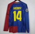 0809 barcelona home long sleeve printed no. 14 henry + champions league badge