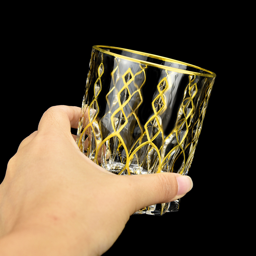 祥兴金像 新款手工描金威士忌酒具套装 7件套仿古醒酒器套装 家用