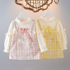 童裝2022新款女童春季韓版公主套裝寶寶洋氣小香風兩件套批代發潮