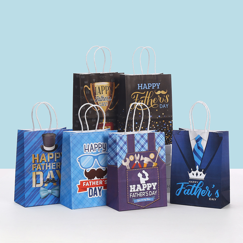 父亲节礼品袋派对礼物包装袋商场购物袋牛皮纸手提袋批发外卖袋