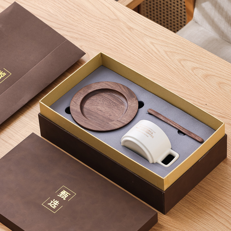 Taza de café americana con taza de nuez, taza de cerámica, taza de cerámica, regalo de mano