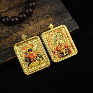 New Style Wu Caishen Zhao Gongming Birth Year Thangka Buddha Twelve Zodiac Patron Saint Double-Sided Three-Dimensional Dragon Box Popular Buddha Amulet