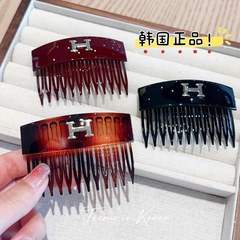 现货 韩国饰品代购H字母商场简约纯色韩标尺梳发梳发夹梳子发卡