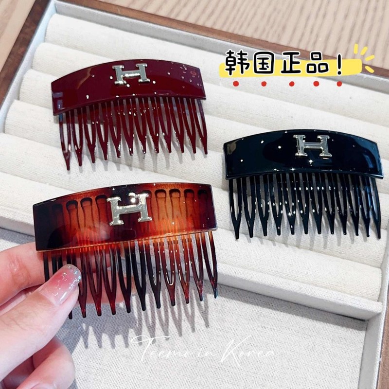 现货 韩国饰品代购H字母商场简约纯色韩标尺梳发梳发夹梳子发卡|undefined