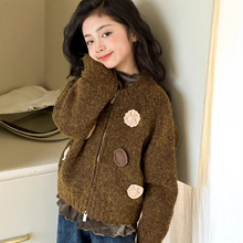 小红鱼女童针织开衫外套2025新款青少年秋冬上衣秋季亲子装毛线衣