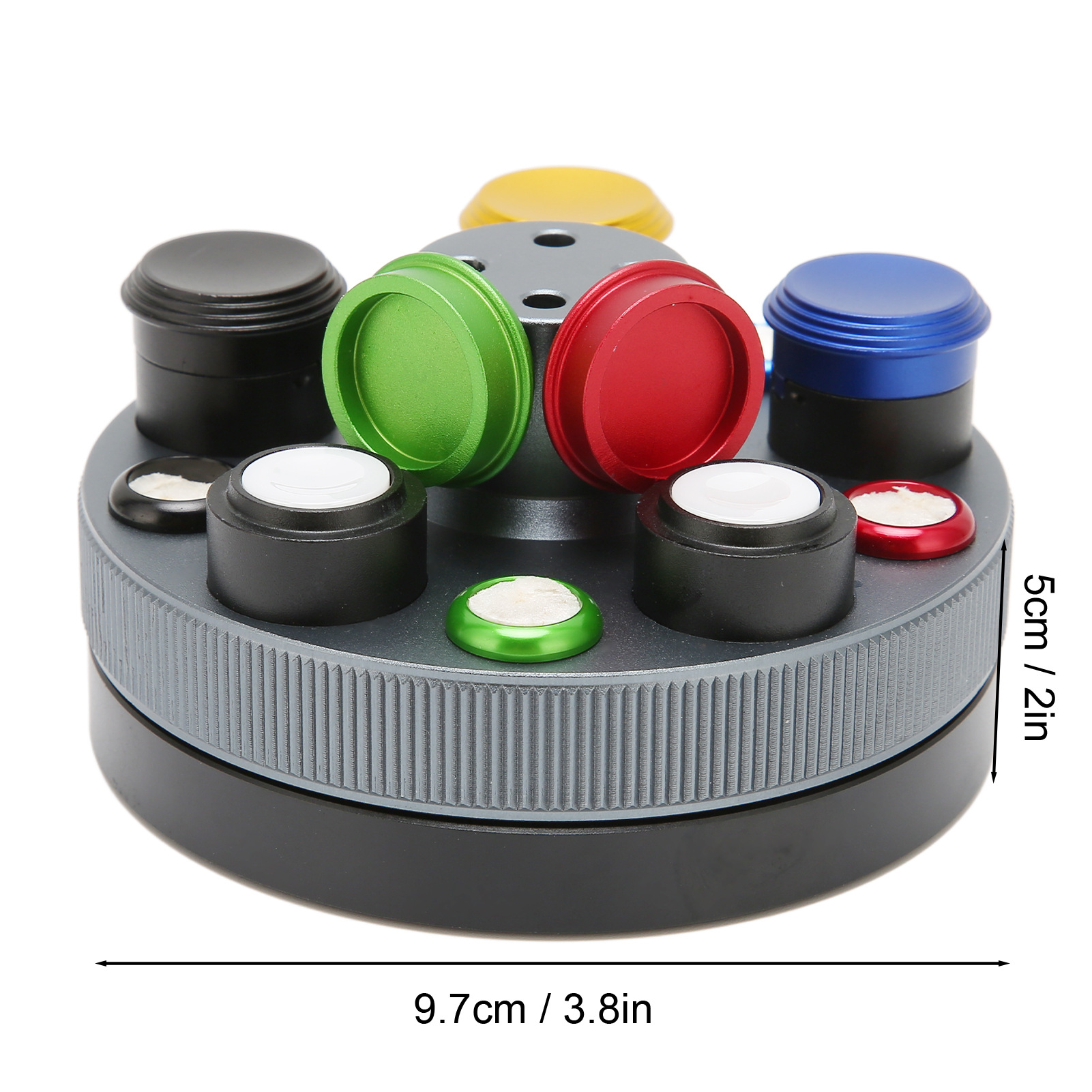 修表工具 油碟 圆形5目油碟 金属底座旋转式五头陶瓷油碟钟表工具