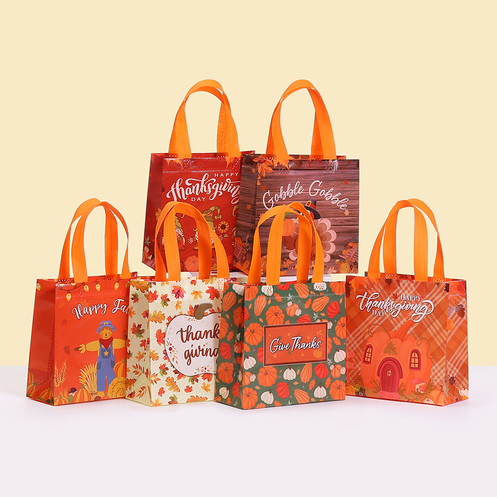 Bolsas de tela no tejida de venta transfronteriza caliente serie de regalos de Acción de Gracias bolsa de regalo de cumpleaños bolsa de embalaje bolsa impermeable bolsa al por mayor
