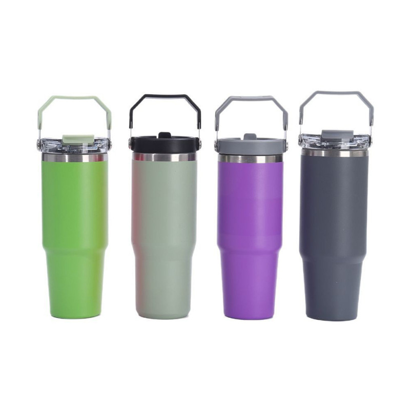 東南アジアアメリカンスタイル 20oz30oz カーカップポータブルシングルおよびダブルドリンク透明カバーアイスバ 304 ステンレス鋼魔法瓶カップ|undefined