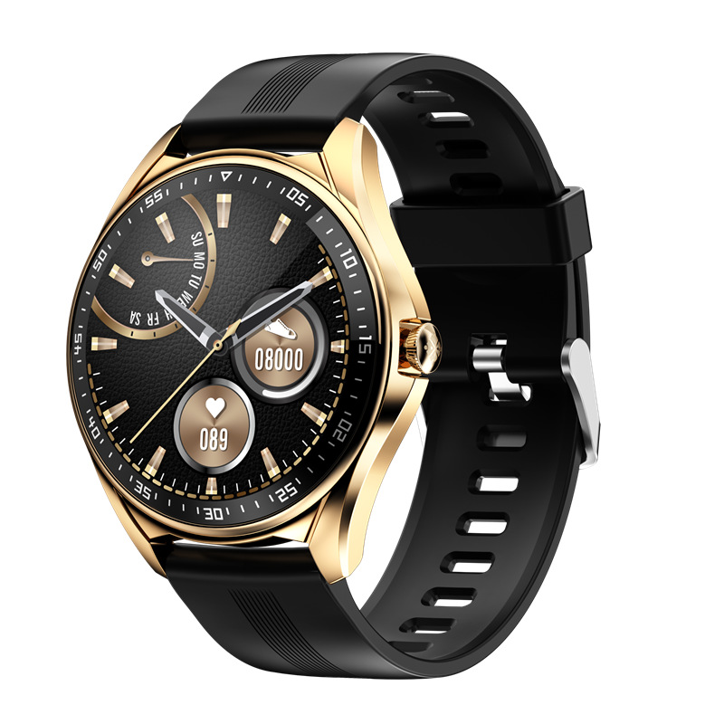 Cross-border Men's Smart Watch E16 Dual Bluetooth Call Watch Body Zinc Alloy Metal Steel Strip Bamboo Leather