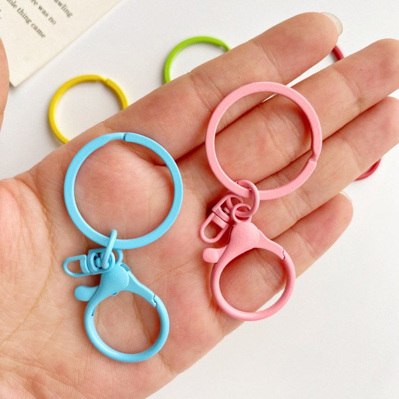 カラフルなペイント 8 の字キーホルダーロブスタークラスプ 3 点セットクリエイティブ DIY ジュエリー手作りアクセサリーキーホルダーキーリング|undefined