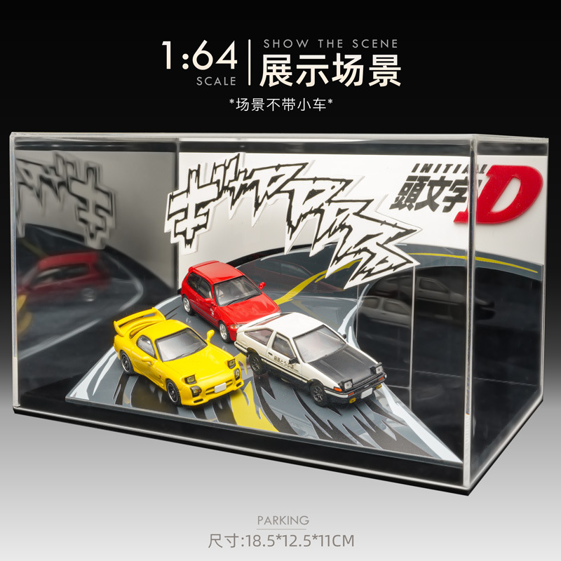 1/64 Audi Land Rover Porsche Booth Scene Simulation Small Scale Car Model Acrylic Display Box