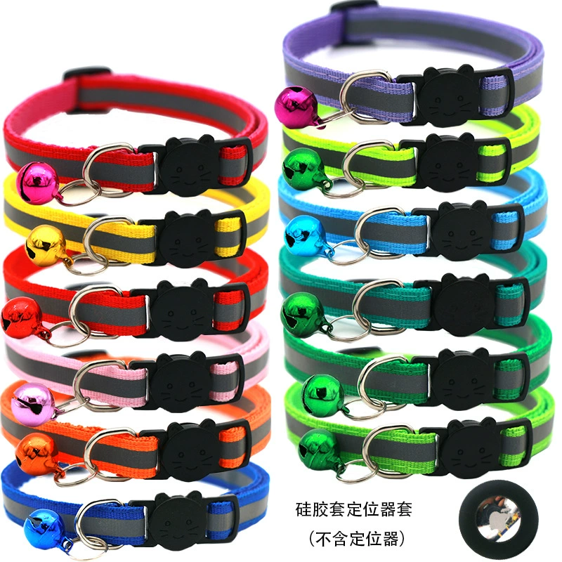 Домашние животные круглые уши кошачьи пряжки отражающие головки кошачьи предохранительные пряжки Airtag силиконовые втулки воротник антипотерянный аксессуар