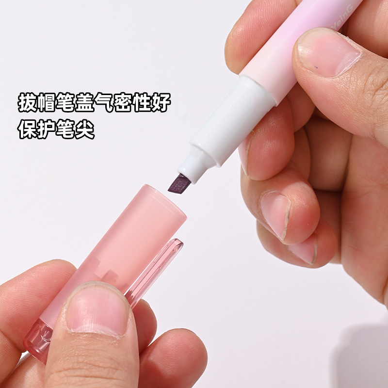 Resaltador de color degradado de alto valor, protector ocular, marcador de escritura para estudiantes, marcador de oficina, juego de resaltador de cuenta manual