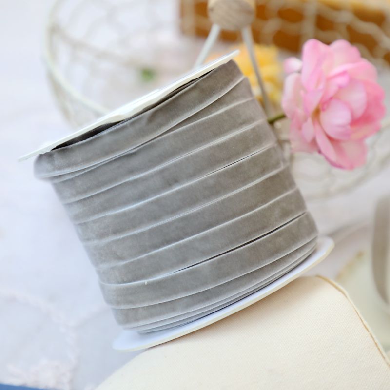 1cm de ancho terciopelo flocado correa de tejido correa de arco correa de ropa hecha a mano sombrero accesorios accesorios materiales DIY