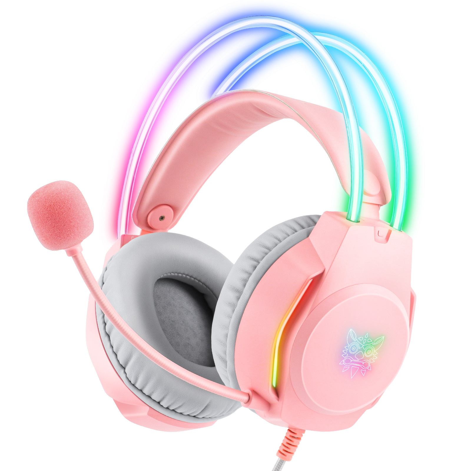 Auriculares explosivos transfronterizos x15pro, haz de cabeza luminosa, lindo auricular para juegos de computadora con reducción de ruido para juegos de gato