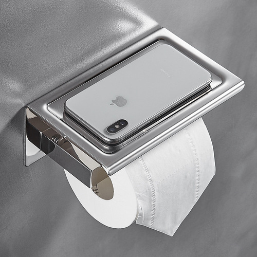 Paper Towel Holder 304 Stainless Steel Bathroom Toilet Paper Holder Wall Mounted Toilet Paper Rack Bathroom Shelf