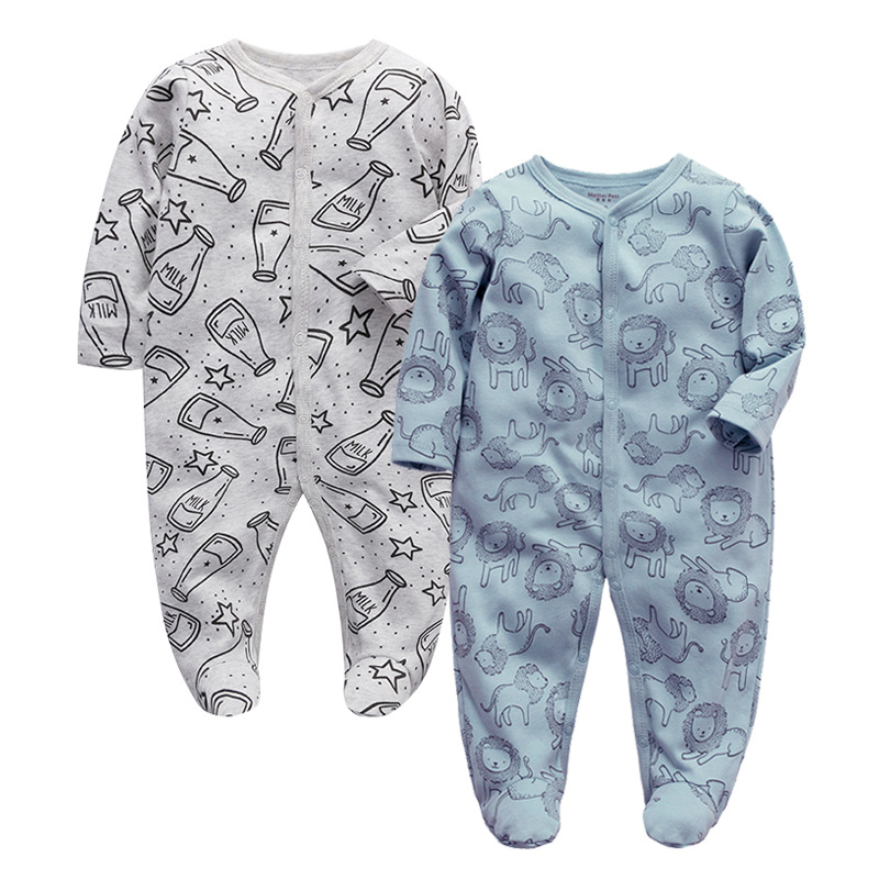 厂家批发婴幼儿连体衣长袖纯棉爬服宝宝休闲包屁哈衣睡衣春夏童装