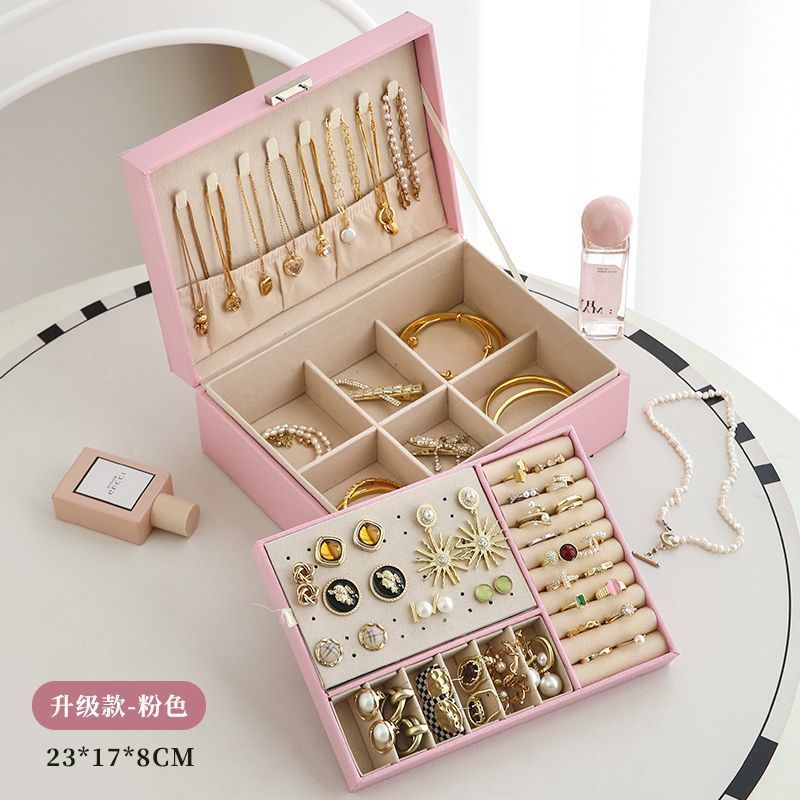 Caja de joyería de collar de viaje portátil pendientes de generación pequeña caja de joyería de anillo caja de joyería de almacenamiento antioxidante