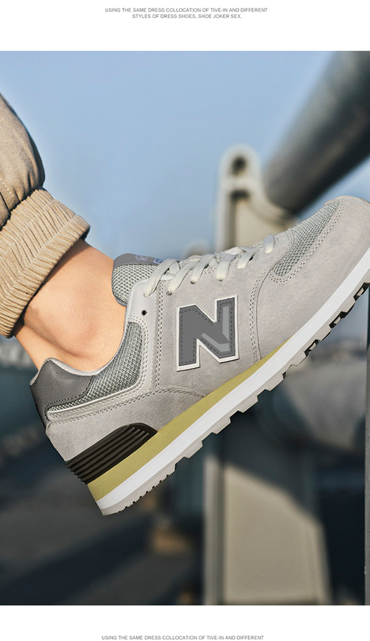 Giày sneaker nữ chạy bộ mesh thoáng mát phong cách Balance 574 — P574 Ngôi Sao Xám Trắng chi tiết 17