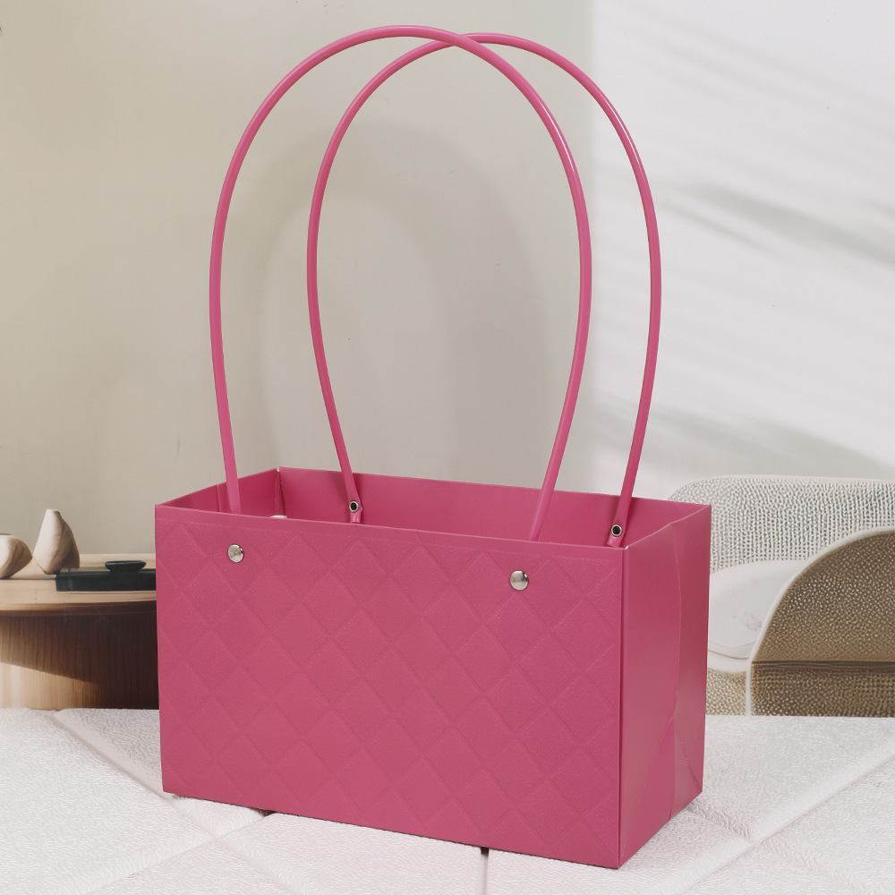 Día de la Madre Macaron Bolsa de arreglos florales portátil Embalaje de flores al por mayor Bolsa de embalaje de ramo impermeable Caja de flores florales Canasta