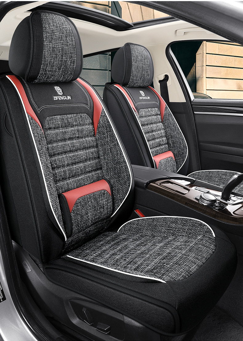 25 Years of Cross-Border New Four-Season Universal Comfortable Linen Breathable and Wear-Resistant Five-Seater Universal Car Interior Cushion Cover