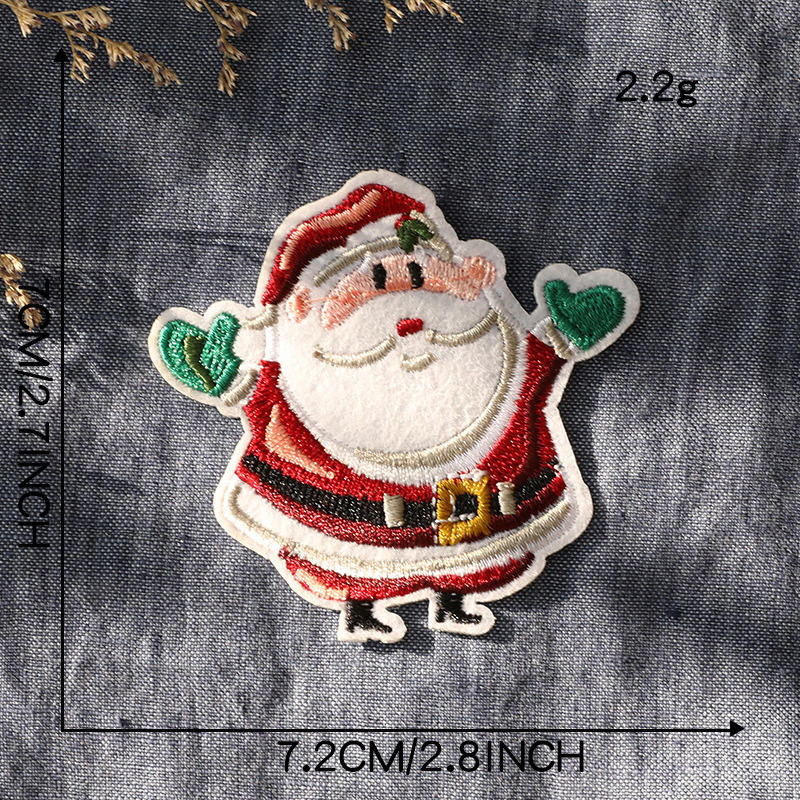 コンピュータ刺繍マーククリスマススパンコール雪だるまダウンジャケット補修破れ穴パッチ装飾デカール刺繍布パッチ|undefined