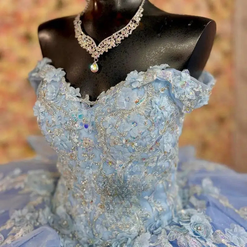 Vestido de novia azul cielo, de un solo hombro, con encaje y malla, estilo princesa, para anfitriona de banquetes, vestido de noche, estilo verano 2026