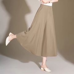 ワイドパンツ女性2025新型夏の薄手ハイウエストのゆったりとしたカジュアルスカートが痩せています。