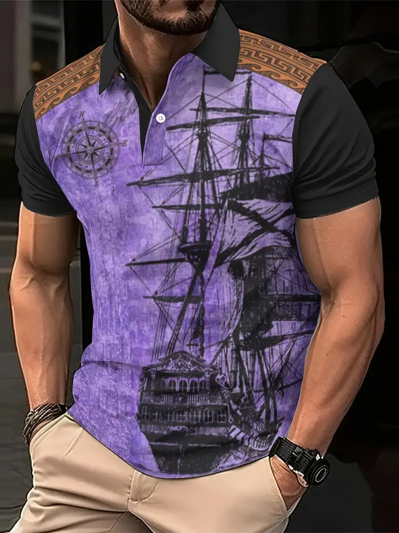 TUME primavera y verano nuevos hombres de manga corta solapa botón polo costura contraste color camisa de fondo MB13