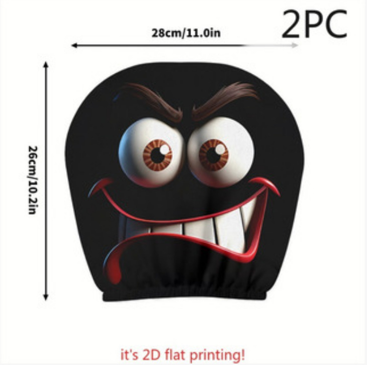 Polyester Fabric Car Headrest Cover with Funny Print, "Laugh Until Your Stomach Hurts" Design, Universal for Car Interiors, Does Not Shrink in All Seasons