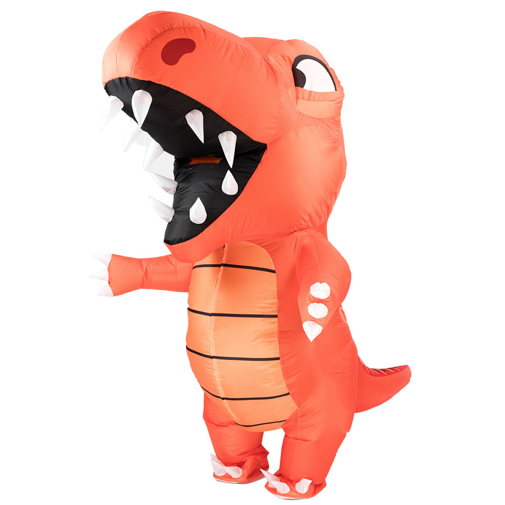 Disfraz inflable de dinosaurio de poliéster, cosplay divertido, muñeca de dibujos animados para escenario y fiesta