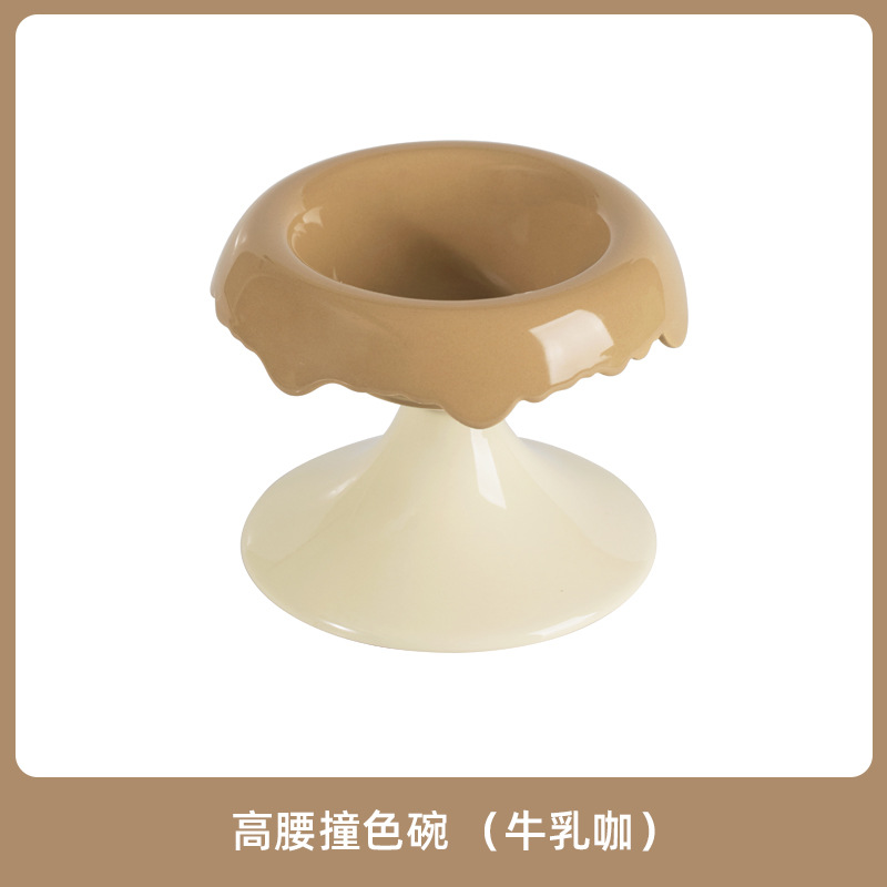 Cerámica creativa de patas altas para mascotas para perros y gatos cuello para gatos cuenca de alimentación granos para beber agua cuenca de artículos para mascotas cuenca