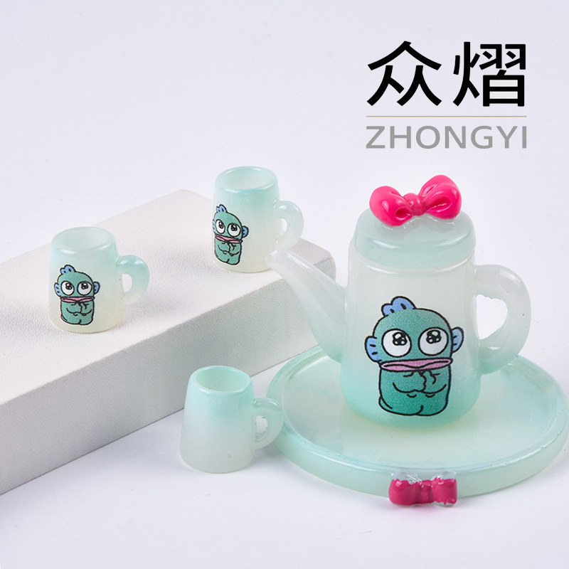 创意仿真三丽鸥茶壶系列套装 diy盲袋配件儿童玩具过家家桌面摆件|undefined
