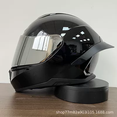 spoiler, Bluetooth slot, safety features, Dəbilqə (Kaska) aksesuarları - m-bright-black-silver-lenses