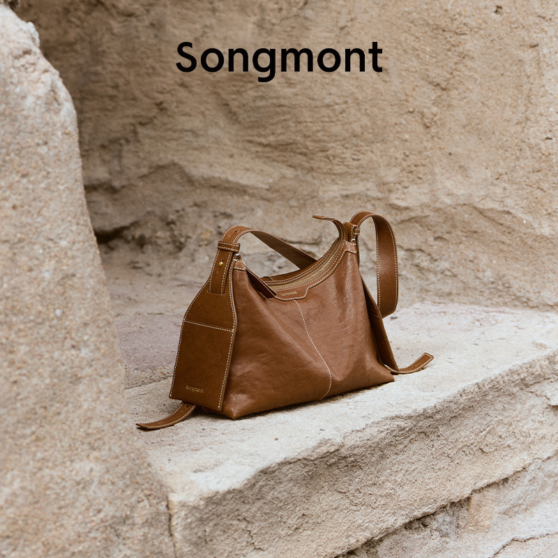 Songmont山下有松挂耳系列小号行囊hobo包植鞣真皮单肩斜挎软包|undefined
