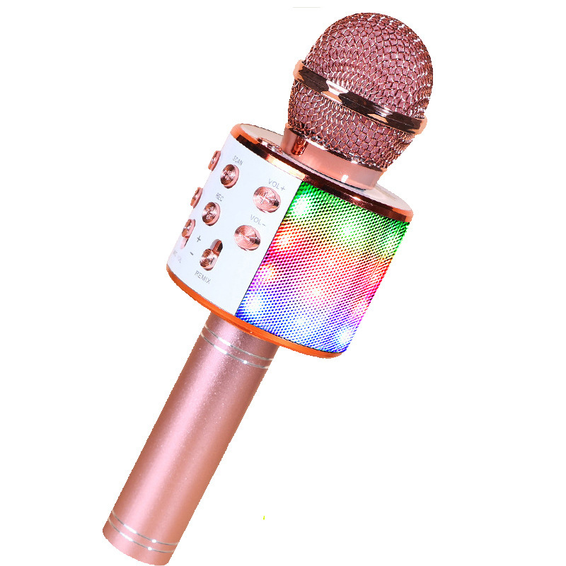 WS-858L teléfono móvil MICRÓFONO INALÁMBRICO Bluetooth con luz universal karaoke teléfono móvil micrófono Bluetooth audio karaoke Bao