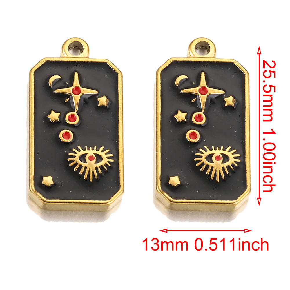 5 Pièces/Paquet 12 * Mm Acier Inoxydable Carte Brillant Pendentif display picture 7