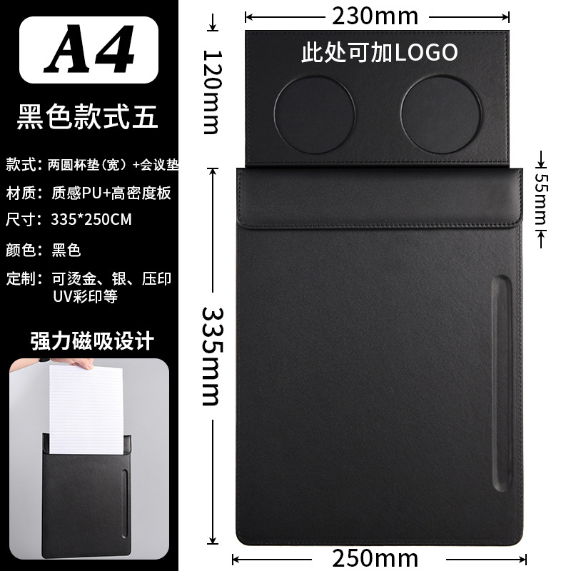 원형 코스터 2 개 (와이드) + 회의 매트