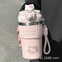 高颜值女生可爱保温杯316不锈钢咖啡杯学生吸管杯子保冷随手水杯