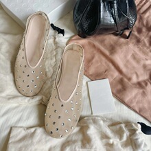 仙女风网纱水钻浅口平底单鞋2025夏季新款小众高级感玛丽珍女鞋