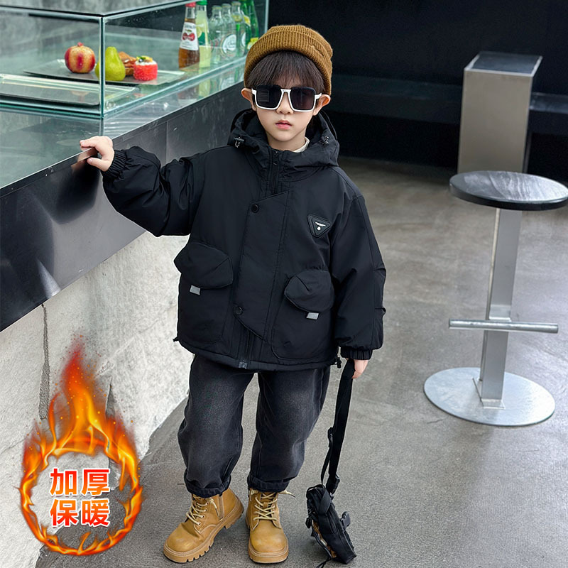 검은색 면 코트