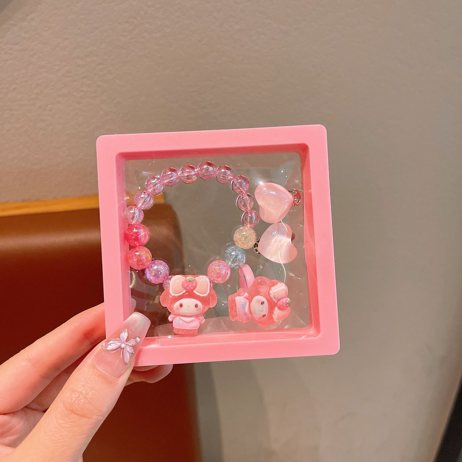 Niñas lindas pulseras princesas de dibujos animados joyas para niñas niños dulces colgantes de color caramelo pulseras de cuentas pulseras