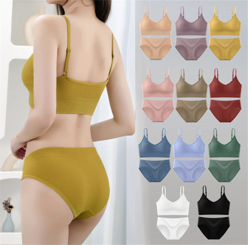 Cross-border 668# briefs large U-shaped back adjustment with bra suit thread without steel ring sports tube bra underwear for women