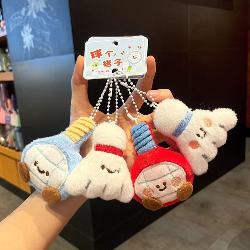 Creative Racket Plush Pendant Badminton Table Tennis Soccer Keychain Bag Backpack Decoration Doll Ornament Creative Racket Plush Pendant Badminton Table Tennis Soccer Keychain Bag Backpack Decoration Doll Ornament