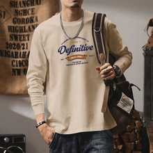 长袖男款2025秋季新款美式复古潮牌高街炸街宽松休闲体恤