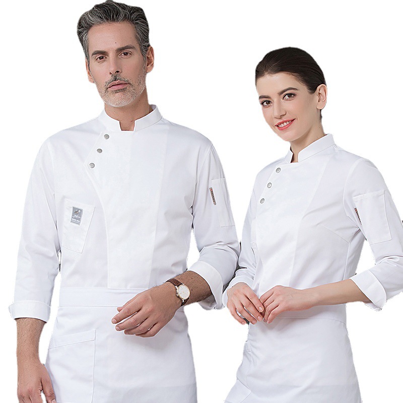 Chef ropa de trabajo de los hombres de manga larga otoño Hotel Occidental restaurante cocina cantina catering chef occidental ropa de trabajo al por mayor