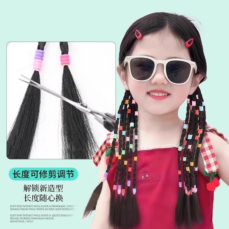 Trenzas Africanas Postizas Infantiles con Cuentas de Fibra de Alta Temperatura para Niños